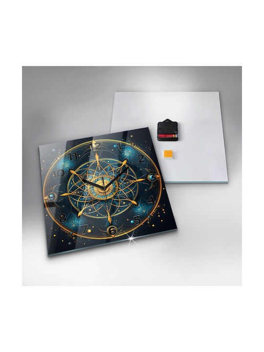 Tulup Silent Wall Clock Glass Multicolour Ø30cm