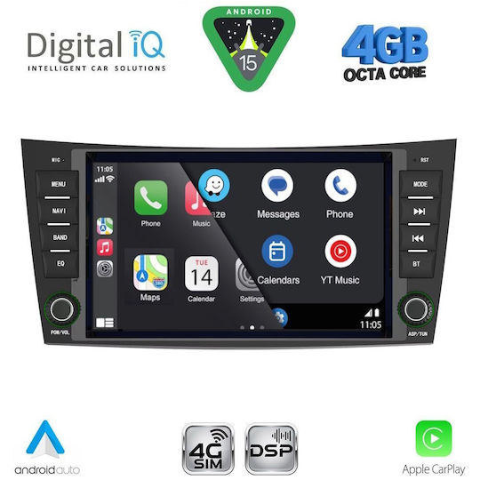 Digital IQ Ηχοσύστημα Αυτοκινήτου για Mercedes-Benz E Class / CLS Class 2003-2009 (Bluetooth/USB/WiFi/GPS/Apple-Carplay/Android-Auto) με Οθόνη Αφής 8"
