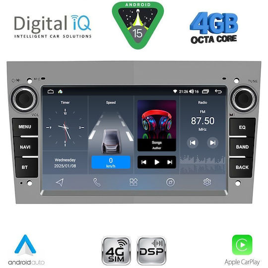 Digital IQ Car Audio System for Opel Antara 2004-2014 Bluetooth USB Wi-Fi GPS Apple CarPlay Android Auto with 7 Inch Touch Screen