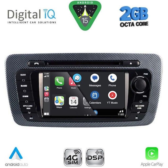 Digital IQ Car Audio System for Seat Ibiza 2008-2015 Bluetooth USB Wi-Fi GPS Apple CarPlay Android Auto with 7 Inch Touch Screen DIGITAL IQ BLF 346 CPA