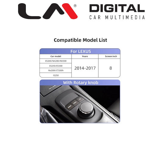 LM Digital Ηχοσύστημα Αυτοκινήτου για Lexus ES / UX / NX / RX (Bluetooth/USB/WiFi/GPS/Apple-Carplay/Android-Auto)