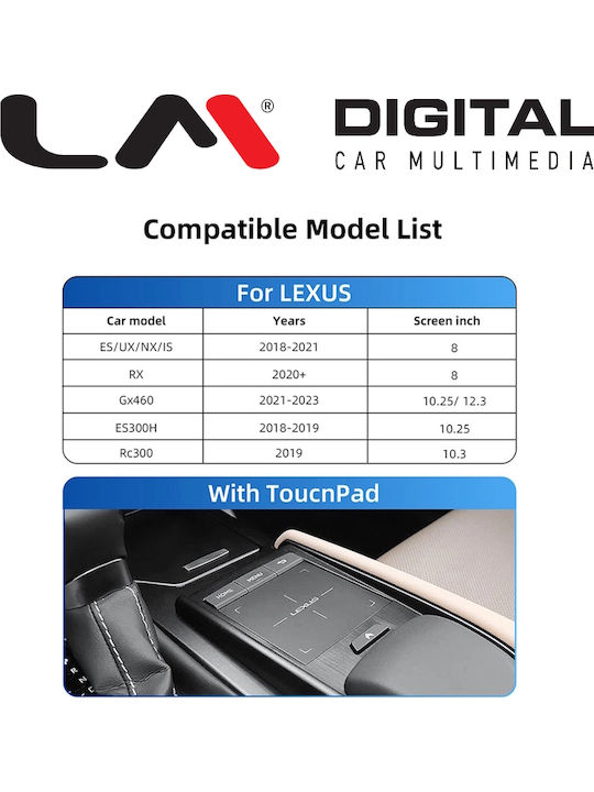 LM Digital Car Audio System for Lexus ES UX NX RX 2018 2023 Bluetooth USB Wi-Fi GPS Apple CarPlay Android Auto with 8 Inch Touch Screen
