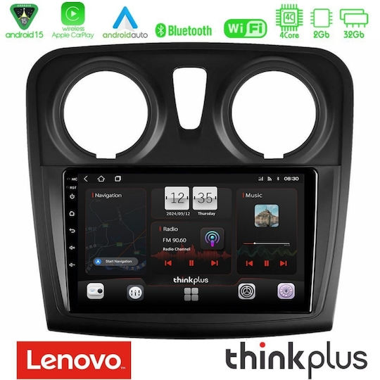 Lenovo Car Audio System for Dacia Dokker 2014-2021 (Bluetooth/USB/WiFi/GPS/Apple-Carplay/Android-Auto) with Touch Screen 9"