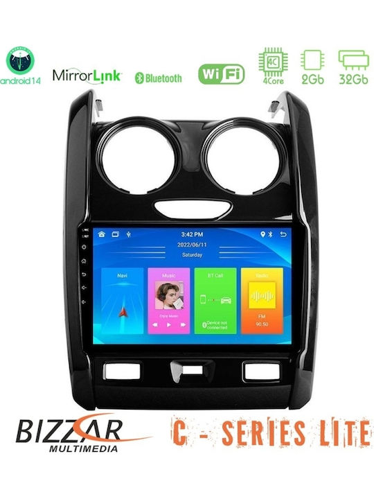 Bizzar Auto-Audiosystem für Dacia Staubwedel 2014-2018 (Bluetooth/USB/AUX/WiFi/GPS/Apple-Carplay/Android-Auto) mit Touchscreen 9"