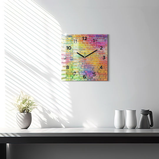 Tulup Leise Wanduhr Glas Mehrfarbig Ø30cm