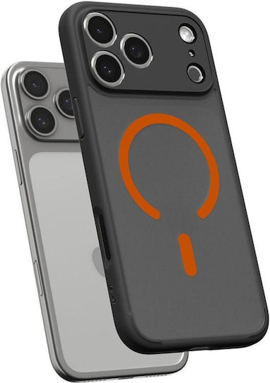 Spigen Ultra Hybrid MagFit Rückseite Umschlag Silikon / Kunststoff 2mm Frost Schwarz Orange (iPhone 17 Pro Max)