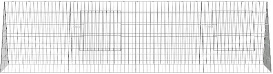 vidaXL 42019225 Galvanized Steel Cage for Rabbits 650x55x55cm