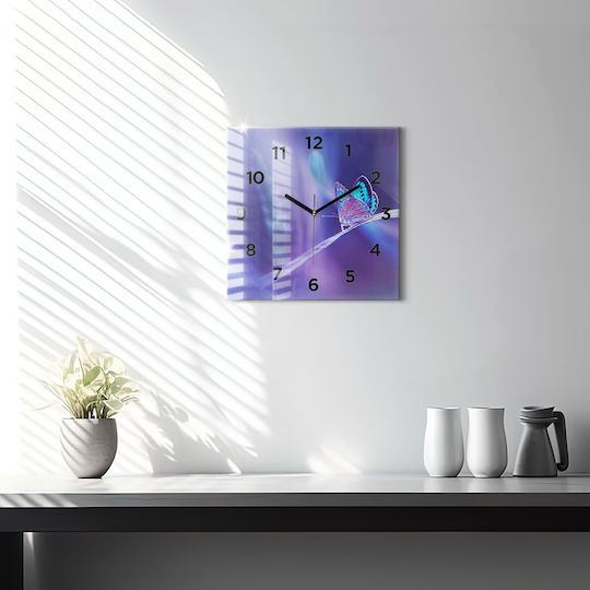 Tulup Leise Wanduhr Glas Lila Ø30cm