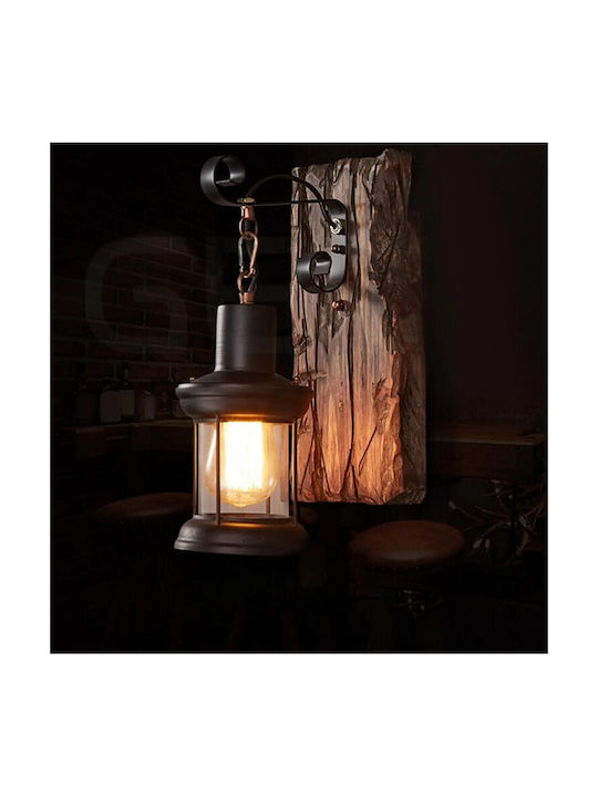 VenCore Vintage Lamp Wall with Socket E27 Brown 20x30cm