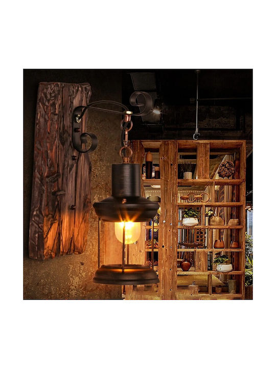 VenCore Vintage Lamp Wall with Socket E27 Brown 20x30cm