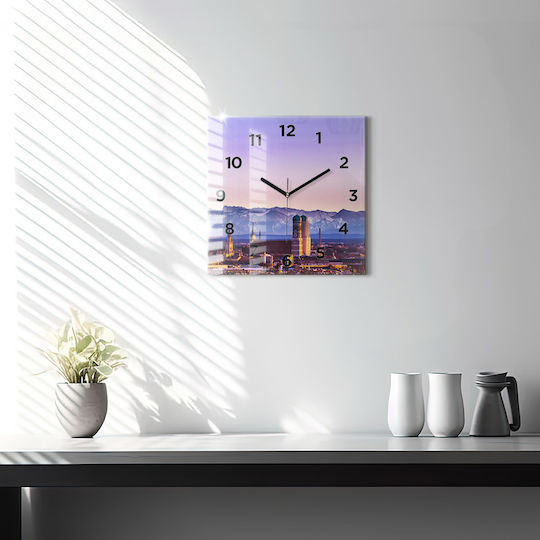 Tulup Leise Wanduhr Glas Lila Ø30cm