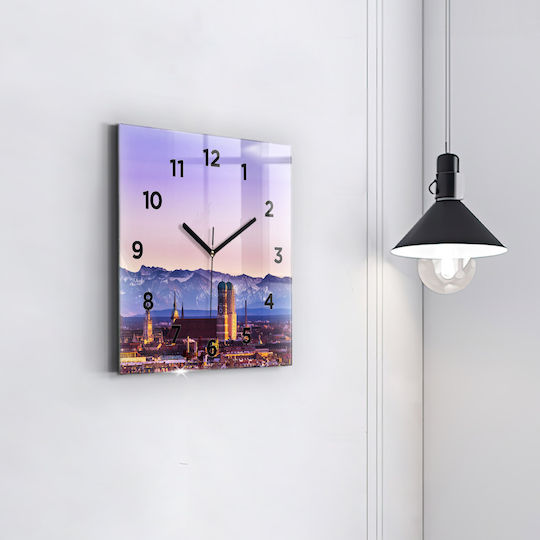 Tulup Silent Wall Clock Glass Purple Ø30cm