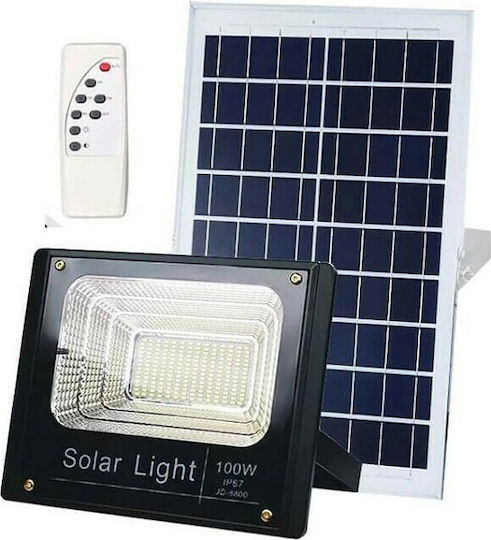 Waterproof Solar LED Flood Light 100W Cold White 5000K with Remote Control IP67