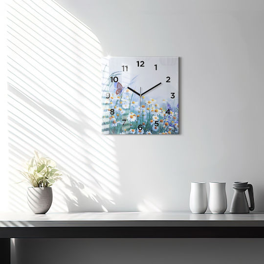 Tulup Leise Wanduhr Glas Mehrfarbig Ø30cm