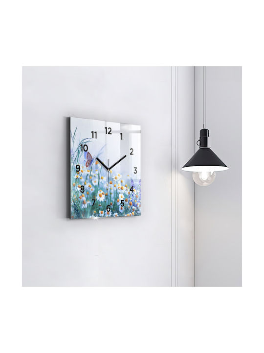 Tulup Silent Wall Clock Glass Multicolour Ø30cm