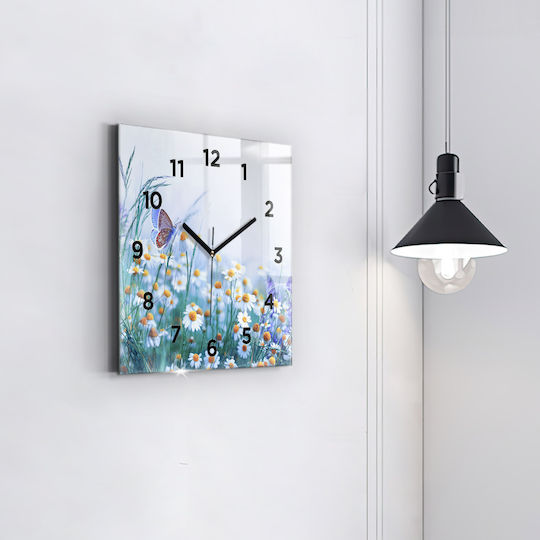 Tulup Leise Wanduhr Glas Mehrfarbig Ø30cm
