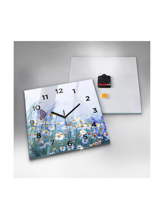 Tulup Silent Wall Clock Glass Multicolour Ø30cm