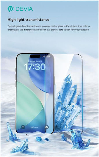 Devia Premium Glass Screen Protector Applicator Included Van Series Crystal Diamond Iphone 17
