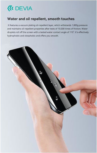 Devia Van Series Premium Privacy Tempered Glass Screen Protector Applicator Full Screen Iphone 17