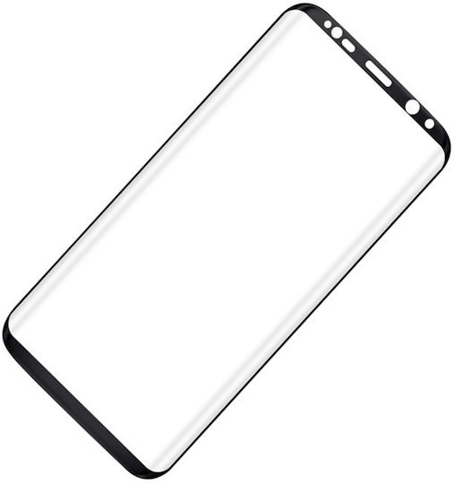 Glass-full Cover Glass Silk-screen Protecție Sticlă Full Face Tempered Glass Negru (Galaxy A7 2018)