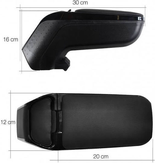 Rati Armster Τεμπέλης Αυτοκινήτου από Δερματίνη Universal Ford Flex Opel Meriva Ασημί Χρώμα