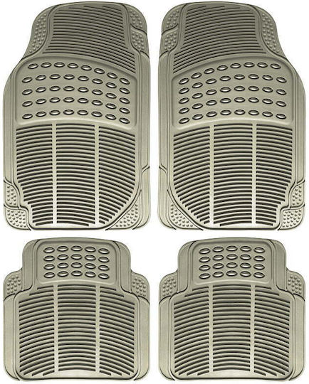 Autoline Set of Front and Rear Mats Universal 4pcs Tray Type Transparent