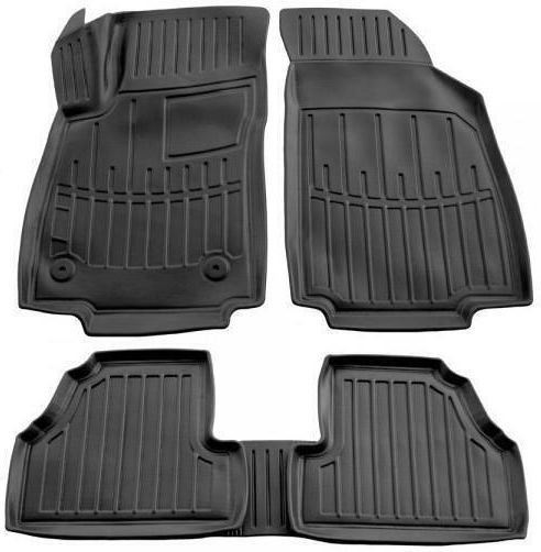 Race Axion Set Front and Back Car Mats 5 Pieces Raised Sides for Opel Mokka Chevrolet Trax 2019 Black