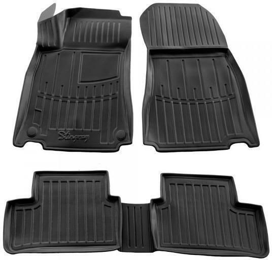 Race Axion Set of Front and Rear Mats 5pcs Tray Type for Mercedes-Benz A Class 2018 Black