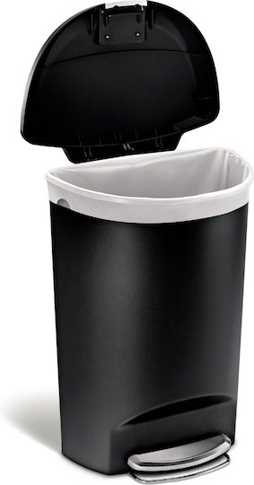 Simplehuman Plastic Waste Bin 50lt with Pedal Black
