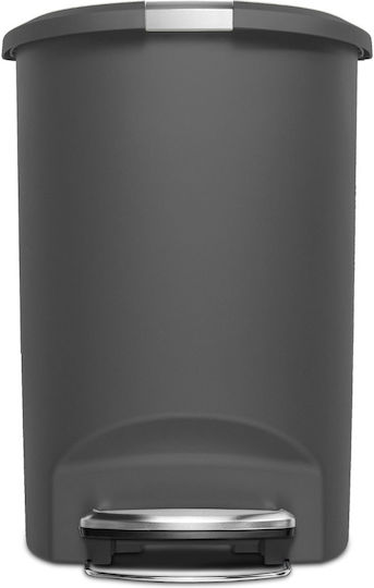 Simplehuman Πλαστικός Κάδος Απορριμμάτων με Πεντάλ 50lt Γκρι