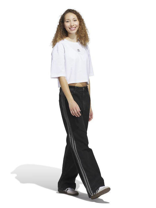 Essentials Tricou Oversized Crop Sportiv Damă Alb