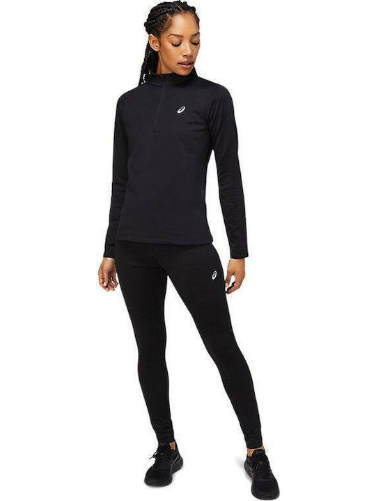 Women's Blouse Long Sleeve with Zipper Black