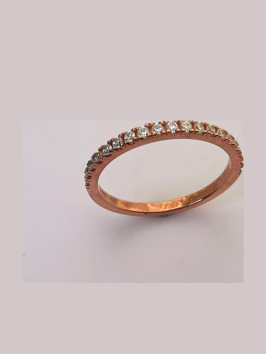 Aris Dentopoulos Jewellery Дамски Пръстен Половин Вечност Лента от Сребърно Златно