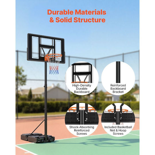 Vevor Basketballkorb mit Ständer und Höhenverstellbar 110-172cm