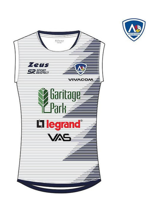 Women's Vc Levski Sofia Zeus Away Jr 24/25 Volleyball Tank Top White
