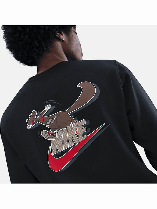 Sportswear Club Αθλητική Μπλούζα Μακρυμάνικη Μαύρο