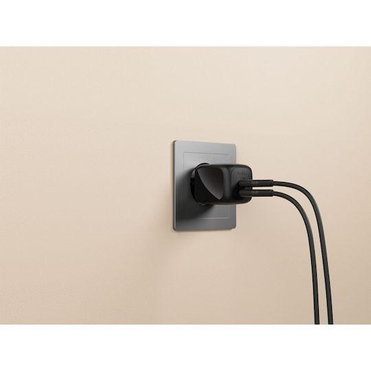 Belkin Charger Without Cable GaN with 2 USB-C Ports 50W Power Delivery Blacks (BoostCharge Pro)