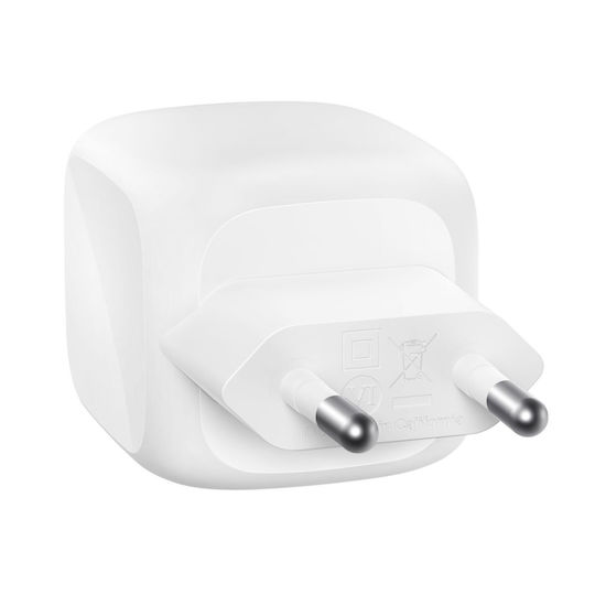 Belkin Charger GaN with 2 USB-C Ports and Cable USB-C 50W Power Delivery Whites (BoostCharge Pro)