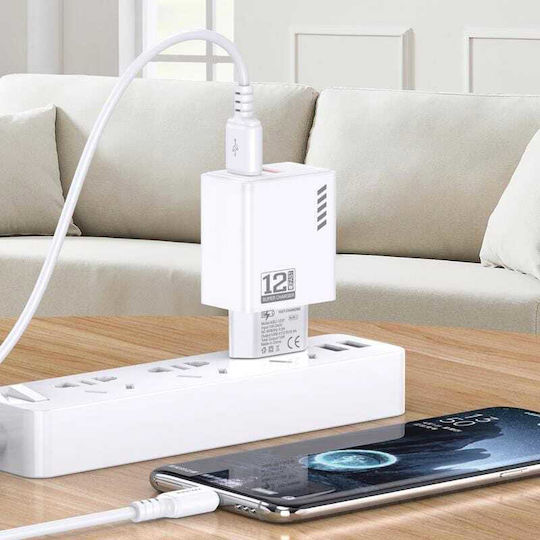 Kakusiga Ladegerät mit USB-C Anschluss und Kabel USB-C 12W Schwarzs (KSC-1238-C)