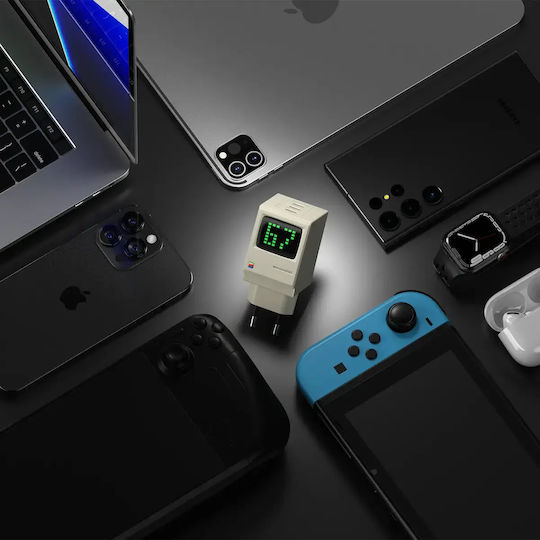 Sharge Φορτιστής Χωρίς Καλώδιο με 3 Θύρες USB-C Μπεζ (Retro 67)