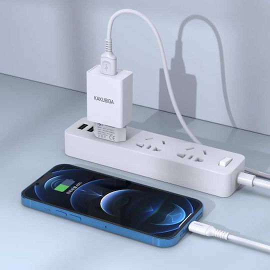 Kakusiga Charger Without Cable with USB-A Port Whites (KSC-930)