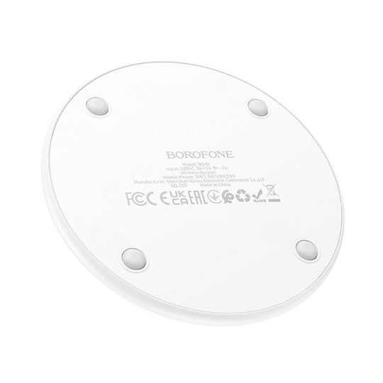 Borofone Wireless Charger (Qi Pad) 15W Whites (BQ40)