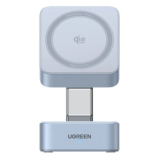 Ugreen Kabelloses Ladegerät Qi2 GaN mit USB-C Anschluss und Kabel USB-C 25W Gray (W752)