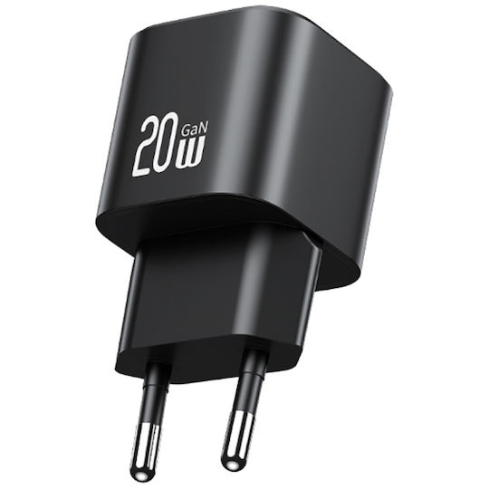 Usams Φορτιστής GaN με Θύρα USB-C και Καλώδιο USB-C - Lightning 20W Power Delivery Λευκός (CC260)