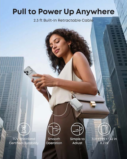 Anker Nano Power Bank 10000mAh 45W с USB-A порт и USB-C порт Power Delivery Бял