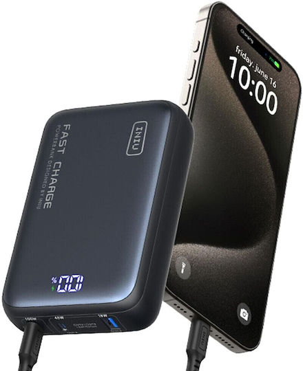 Iniu P63-P1 Power Bank 25000mAh 100W με Θύρα USB-A και 2 Θύρες USB-C Μαύρο