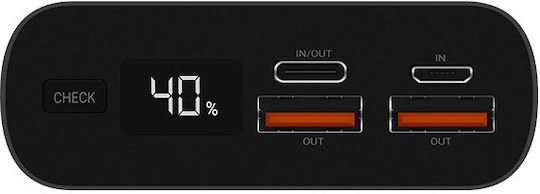 Navitel PWR20 AL Power Bank 20000mAh 22.5W cu 2 Porturi USB-A și Port USB-C Livrarea energiei / Quick Charge 3.0 Negru