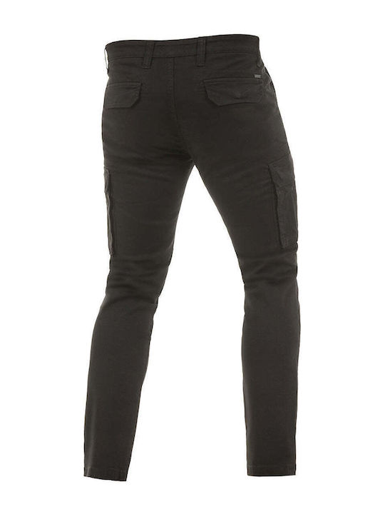 Cargo Elastic Trousers In Regular Fit Black