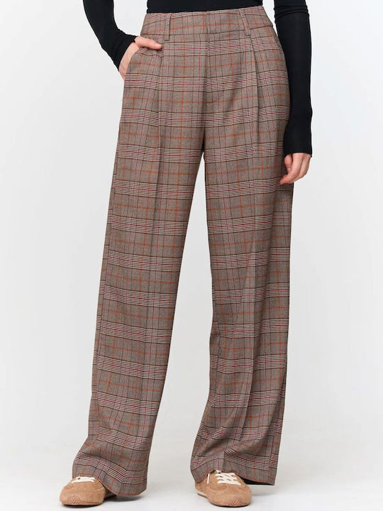 Women's Fabric Trousers Brown