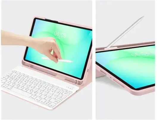 Tech-Protect Sc Pen + Клавиатура Galaxy Tab A9 A11 8.7 X110 X115 X133 X135 Розов